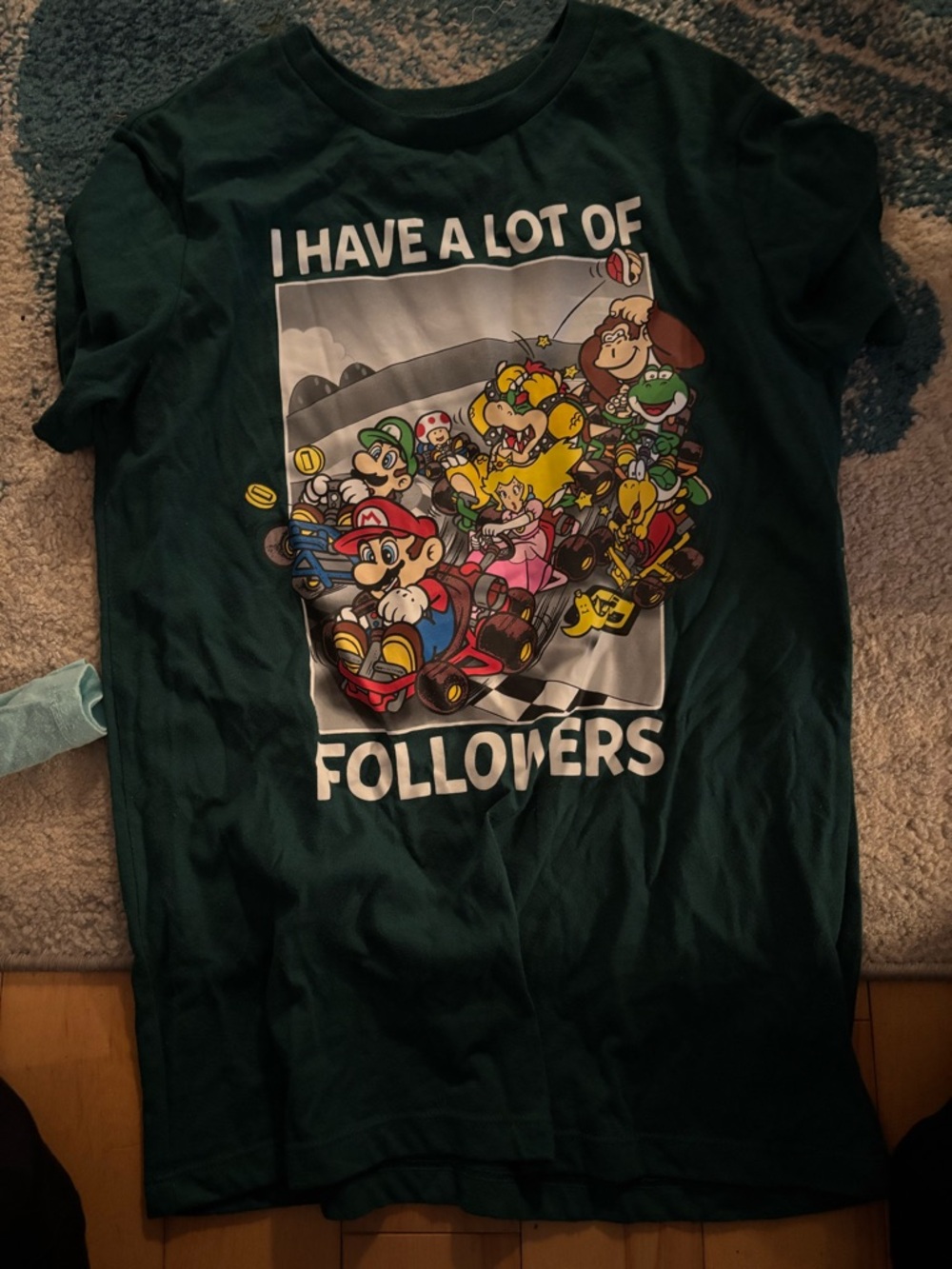 Old Navy Dark Green Super Mario 'I Have a Lot of Followers' Tee
